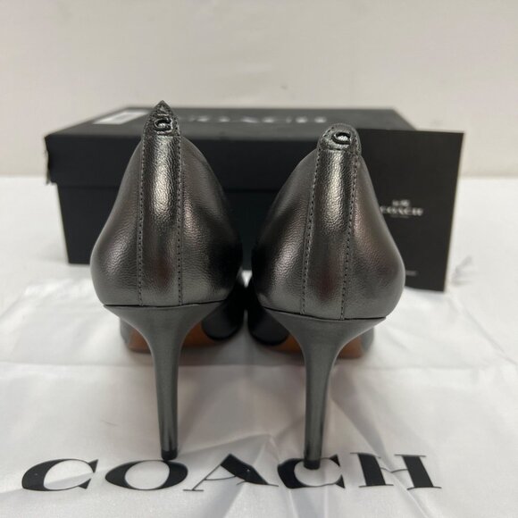 COACH Waverly 85mm SMTL Gunmetal Pumps in box - Picture 6 of 14